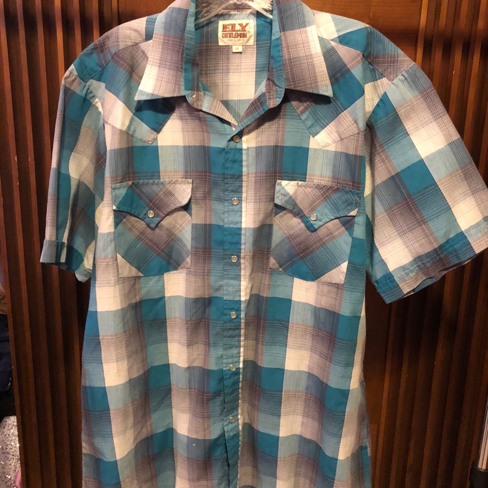 Men’s Western Style Short Sleeve Plaid Shirt